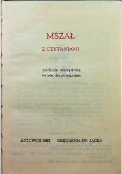 Mszał z czytaniami