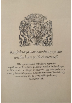 Konfederacja Warszawska 1573 roku wielka karta polskiej tolerancji