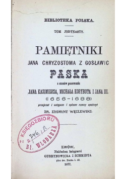 Pamiętniki Jana Chryzostoma z Gosławic 1877 r.