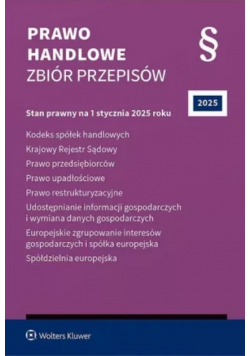 Prawo handlowe Zbiór przepisów