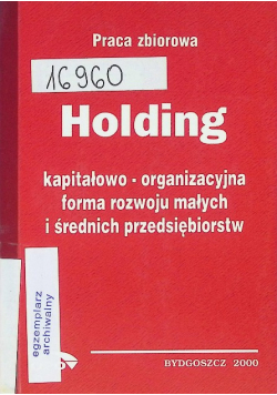 Holding kapitałowo organizacyjna forma rozwoju małych i średnich przedsiębiorstw