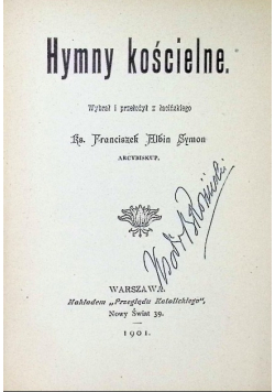Hymny kościelne 1901 r