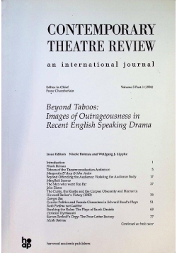 Beyond Taboos: images of outrageousness in recent English speaking drama