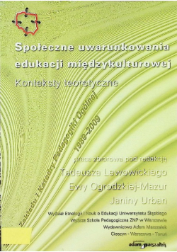 Społeczne uwarunkowania edukacji międzykulturowej konteksty teoretyczne