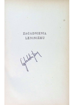 Zagadnienia Leninizmu 1947 r.