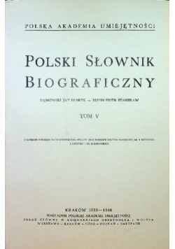 Polski słownik Biograficzny Tom V