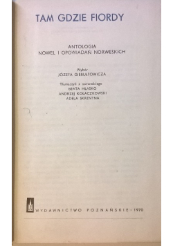 Tam gdzie fiordy. Antologia nowel i opowiadań norweskich