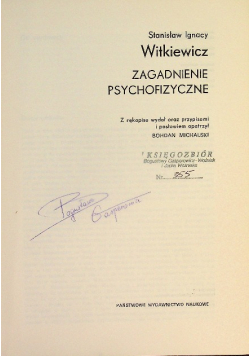 Pisma filozoficzne i estetyczne Zagadnienia psychofizyczne