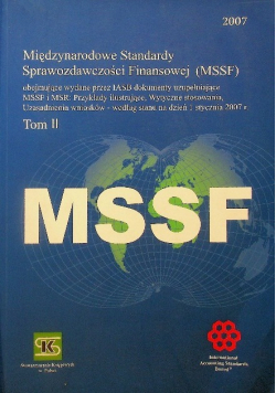 MSSF Międzynarodowe Standardy Sprawozdwczości Finansowej Tom 2