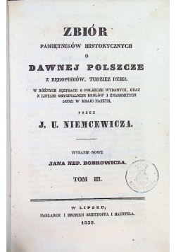 Zbiór pamiętników historycznych o dawnej Polszcze tom 3 1839 r.