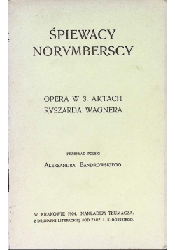 Śpiewacy Norymberscy Opera w 3. aktach