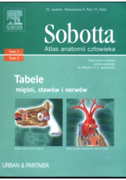 Sobotta atlas anatomii człowieka tabele mięśni, stawów i nerwów
