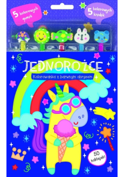 Jednorożce Kolorowanka z barwnym obrysem