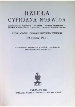 Dzieła Cyprjana Norwida 1934 r.
