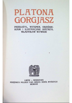 Platona Gorgjasz 1922 r.