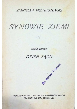 Synowie ziemi Tom IV Dzień sądu Część 2  1923 r.