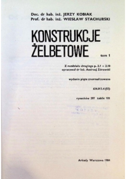 Konstrukcje żelbetowe Tom 1