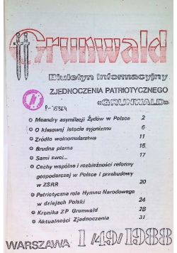 Grunwald Biuletyn Informacyjny Nr 1 do 12 / 88