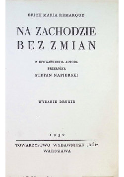 Na zachodzie bez zmian 1930 r.