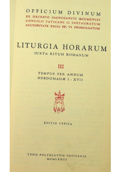 Liturgia Horarum Tom III