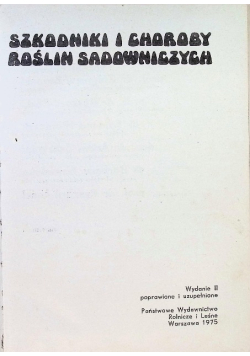 Szkodniki i choroby roślin sadowniczych