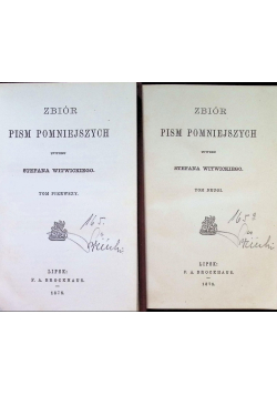 Zbiór pism pomniejszych, Tom 1 i 2 1878 r.