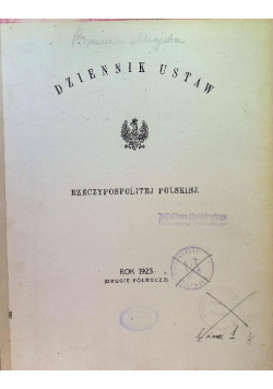 Dziennik ustaw RP 1923 r.