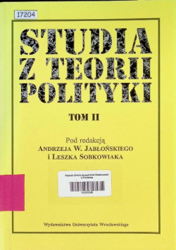 Studia z teorii polityki Tom II