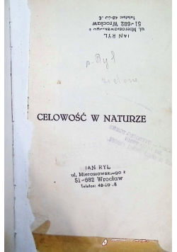 Celowość w naturze 1928 r.