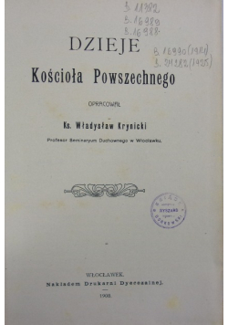 Dzieje kościoła powszechnego 1908r.
