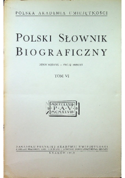Polski słownik biograficzny Tom VI, 1948r