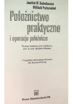 Położnictwo praktyczne i operacje położnicze