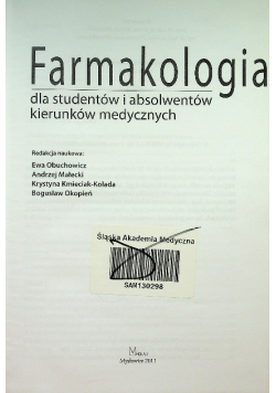 Farmakologia dla studentów i absolwentów kierunków medycznych