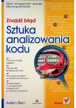 Znajdź błąd sztuka analizowania kodu