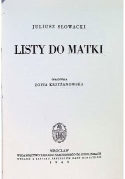 Listy do matki 1949 r.