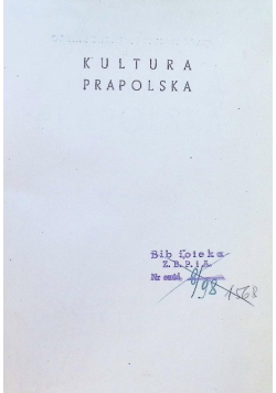 Kultura prapolska 1949 r.