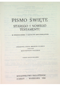 Pismo Święte Starego i Nowego Testamentu