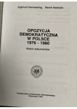 Opozycja demokratyczna w Polsce 1976 - 1980