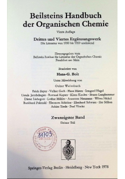 Beilsteins handbuch der organischen Chemie Vol 20 / 3