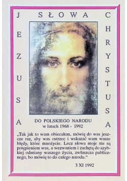 Słowa Jezusa Chrystusa do polskiego narodu