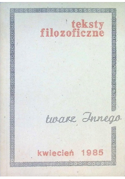 Teksty filozoficzne Twarz Innego