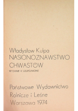 Nasionoznawstwo Chwastów