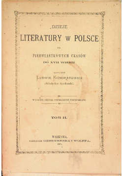 Dzieje literatury w Polsce Tom 2 1875 r.