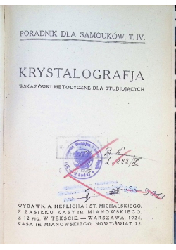 Krystalografja  1924 r.