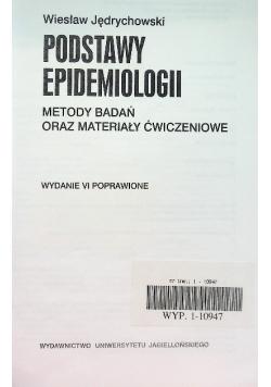 Podstawy epidemiologii ogólnej epidemiologia chorób zakaźnych