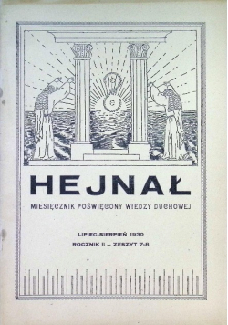Hejnał Miesięcznik poświęcony wiedzy duchowej Nr 7 i 8 /  30 1930 r.