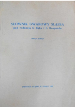 Słownik gwarowy Śląska