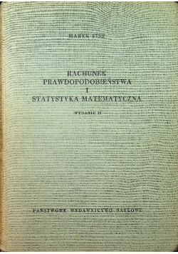 Rachunek prawdopodobieństwa i statystyka matematyczna