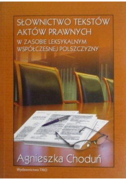 Słownictwo tekstów aktów prawnych