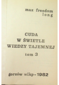 Cuda w świetle wiedzy tajemnej Tom 3